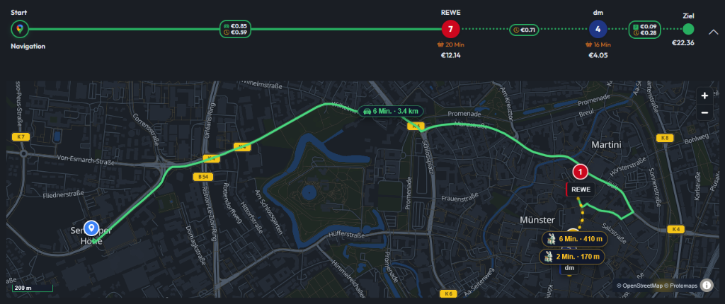 Multi-Modal Route Execution in Münster