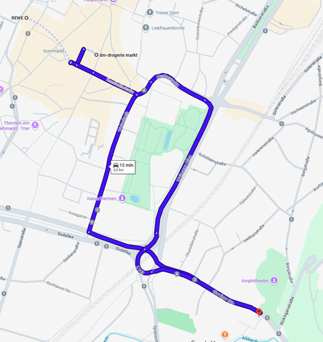 Google Maps Trier Kaiserthermen Circuit